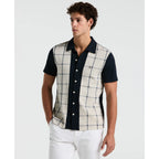 Penguin Interlock Plaid Bowling Shirt // BIRCH/NAVY
