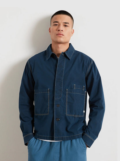 Farah Mattison Frost Finish Overshirt // AEGEAN BLUE
