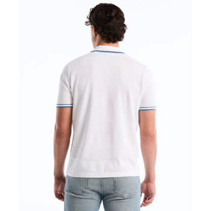 Penguin Stitch Stripe Button Front Sweater Polo OPGS2608 // BRIGHT WHITE