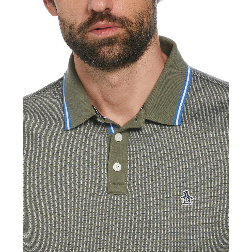 Penguin Jacquard Polo OPKF2415 // DUSTY OLIVE