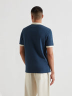 Farah Clement Textured Polo Shirt // AEGEAN BLUE