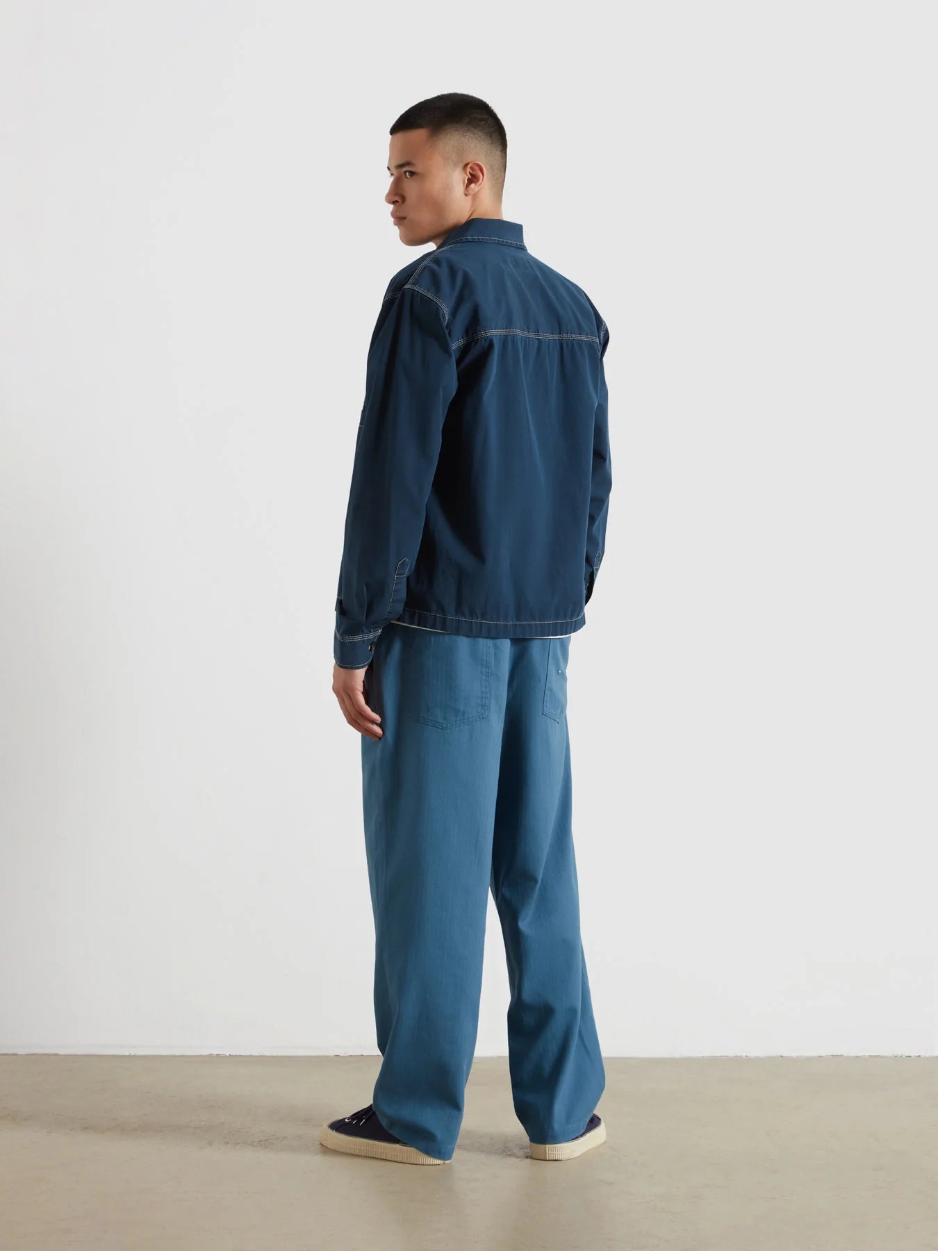 Farah Mattison Frost Finish Overshirt // AEGEAN BLUE