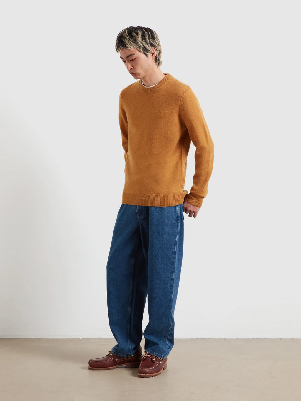 Farah Maidstone Lambswool Sweater // RUST