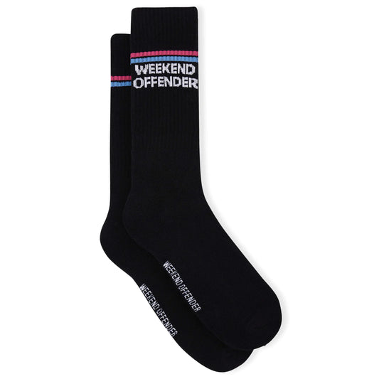 Weekend Offender Twin Stripe Socks 3-pack // SVART